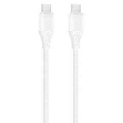 XO NB-Q291B Braided Type-c σε Type-c 60W Καλώδιο Δεδομένων Λευκό