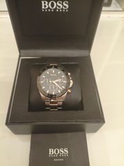 Boss Hero Ανδρικό Ρολόι 43mm Χρονογράφος Μπαταρίας με Ασημί Μεταλλικό Μπρασελέ