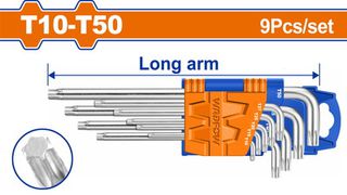 Wadfow WHK3291 Κλειδί Torx Μακριά T10-T50 9 Τεμάχια