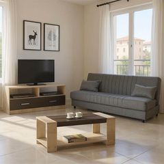 Φοιτητικό πακέτο επίπλων σαλονιού Living pakoworld σετ 3 τμχ