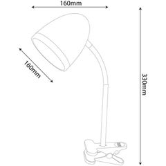 Avide Basic Φωτιστικό Γραφείου με Κλιπ E27 15W Μαύρο-thumb-1