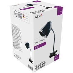 Avide Basic Φωτιστικό Γραφείου με Κλιπ E27 15W Μαύρο-thumb-2