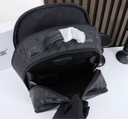 Mont Blanc Backpack High Quality Real Leather-thumb-7