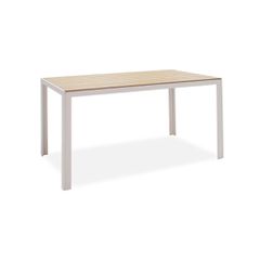 Τραπέζι Κήπου Nares Λευκό - Φυσικό 140x80x72.5cm