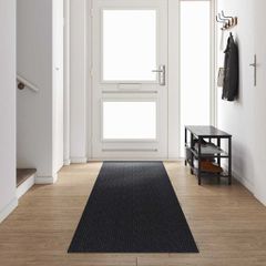 vidaXL Δερμάτινο Χαλί Ανθρακί 80 x 500 cm ύφασμα