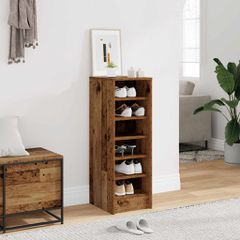ντουλάπι παπουτσιών vidaXL Παλιό ξύλο 32x35x92 cm Κατασκευασμένο ξύλο