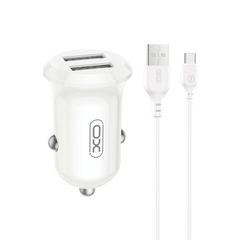 XO CC67 Mini Smart Φορτιστής Αυτοκινήτου με 2 Θύρες USB 2.4A και Καλώδιο Type-C (NB103)
