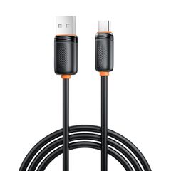 XO NB302 Καλώδιο Ταχείας Φόρτισης & Μεταφοράς Δεδομένων USB-A σε Type-C 3A Μαύρο 1m