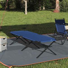 vidaXL Αναδιπλούμενο Κρεβάτι Κάμπινγκ Μπλε 210 x 80 x 46 εκ.
