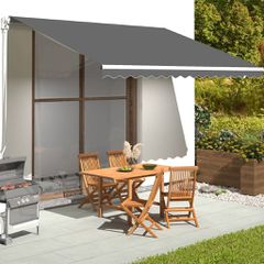 vidaXL Ανταλλακτικό Ύφασμα Τέντας Ανθρακί 4,5x3,5 μ. Πολυεστέρας