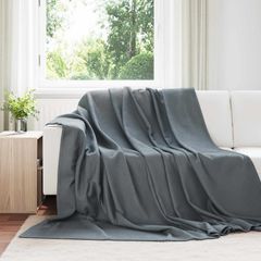 vidaXL Ριχτάρια 6 pcs Σκούρο Γκρι 240 x 220 cm Μαλλί