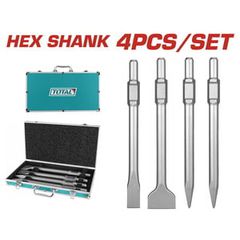 Total TAC0304375 Σετ Βελόνι & Καλέμι 4τμχ με Υποδοχή HEX για TH215456 / TH217068