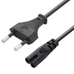 Καλώδιο Ρεύματος Τροφοδοσίας Διπολικό - Power Supply Cable Bipolar για κονσόλες Sony Playstation PS5 & PS4 & PS3 & Xbox Series X-S EU Plug 1.5m Black ( Κωδ.1-DCCRD061 )