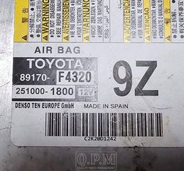 ΕΓΚΕΦΑΛΟΣ ΑΕΡΟΣΑΚΩΝ / ΜΟΝΑΔΑ SRS ECU | TOYOTA C-HR (AX10) | 2016 – 2023 89170-F4320 | ΓΝΗΣΙΟΣ ΟΕΜ ΜΕΤΑΧΕΙΡΙΣΜΕΝΟΣ