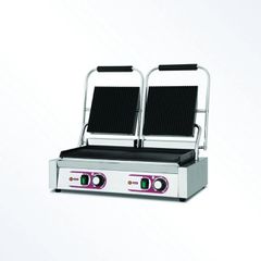 ΠΡΟΣΦΟΡΑ!!! KARAMCO PG-813A (56,5x36x21,5cm -3,6kW/230V - Κάτω: 50x28cm - Πάνω: 24x28cm) Διπλή Ηλεκτρική Τοστιέρα Ραβδωτή Πάνω / Ραβδωτή Κάτω