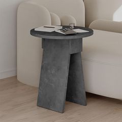 Τραπεζάκι βοηθητικό Chen Megapap χρώμα γκρι ρετρό Φ42x50εκ.