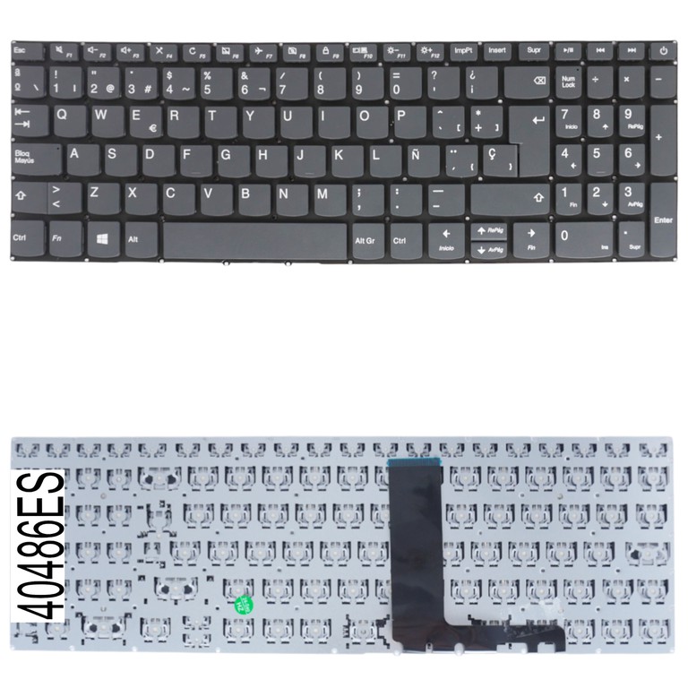 Teclado Español para Portátil - Spanish Laptop Keyboard για Lenovo Ideapad L340-15API - Model/Type : 81LW SN20M62982 V161420AS1 PK1314F4A01 PK1329A4A01 PC5CP ES No Frame Gray ( Κωδ.40486ES )