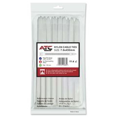 ATC Δεματικά 7.6x450mm Νάιλον Λευκά 100τμχ Σακουλάκι
