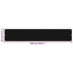 vidaXL Διαχωριστικό Βεράντας Μαύρο 90 x 500 εκ. από HDPE-thumb-4