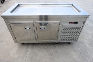 Μεταχειρισμενο Επαγγελματικό Ψυχόμενο Salad Bar INOX με Ψυγείο & Πάγκο Προετοιμασίας 400e+ ΦΠΑ