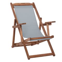 ΣΕΖΛΟΝΓΚ ΜΕ ΜΠΡΑΤΣΑ ΛΗΜΝΟΣ & PVC ΓΚΡΙ HM11708.10T ΞΥΛΟ ΟΞΙΑΣ ΚΑΡΥΔΙ 62.5x97x105Υεκ