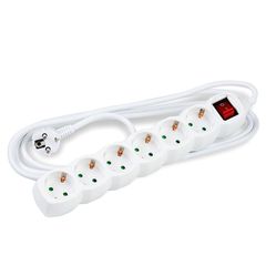 Technik Πολύπριζο 6 Θέσεων 1,5mm2 με Διακόπτη Λευκό 1.5m