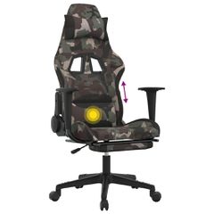 Καρέκλα Μασάζ Gaming Περιστρ. Υποπόδιο Μαύρη/Παραλ. Υφασμάτινη 345510-thumb-11