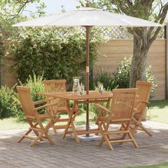 Σέτ φαγητού για κήπο Καφέ Συμπαγές ξύλο teak 3385971