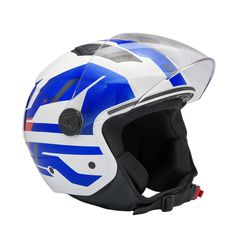 Κράνος Μηχανής Ανοιχτό ZEN ZN-755 Άσπρο-Μπλε