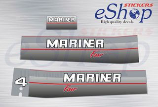 Αυτοκόλλητα σετ για Mariner 4 Hp (Four) δίχρονη μοντέλο 1995 1996 1997
