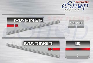 Αυτοκόλλητα σετ για Mariner 15 Hp Δίχρονη έκδοση 1994 - 1997
