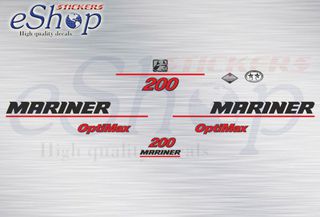 Αυτοκόλλητα σετ για Mariner 200 Hp Optimax 2001 2002 έκδοση