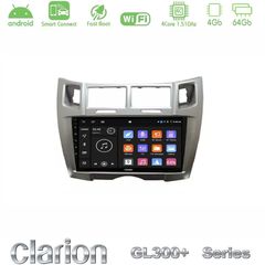 Clarion GL300+ Series 4Core Android ClarionOS 4+64GB Toyota Yaris Navigation Multimedia Tablet 9" (Ασημί Χρώμα)