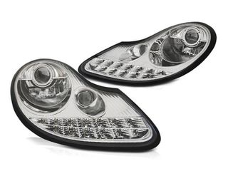 ΦΑΝΑΡΙΑ ΕΜΠΡΟΣ Tuning headlight set with DRL Porsche Boxster 986, 911 Carrera 996 1996-2001 with chrome base, left and right
