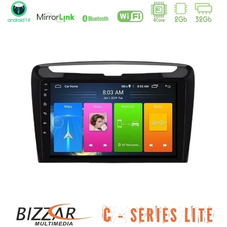 Bizzar C Series Lite 4Core Android14 2+32GB Lancia Ypsilon Navigation Multimedia Tablet 9"