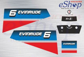 Αυτοκόλλητα σετ για Evinrude (six) 6 Hp δίχρονης έκδοσης 1980
