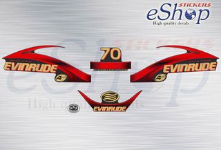 Αυτοκόλλητα σετ για Evinrude 70 Hp τετράχρονης Χρυσή έκδοση γραμμάτων 2001 2002