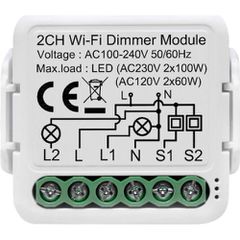 Έξυπνο WiFi Dimmer 2 Καναλιών ON/OFF & Ρύθμιση Φωτεινότητας GEYER GS-D2CH