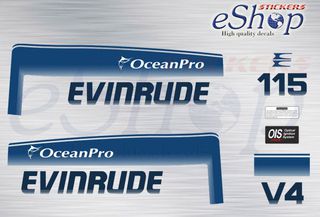 Αυτοκόλλητα σετ για Evinrude 115 Hp Δίχρονης Ocean Pro έκδοση 1993 1998