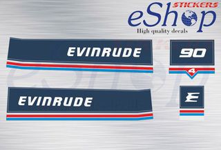 Αυτοκόλλητα σετ για Evinrude 90 Hp Δίχρονης V4 έκδοση 1983