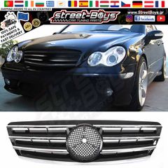 ΜΑΣΚΑ ΚΑΠΟ [CL TYPE] ΜΑΥΡΗ ΜΕ ΧΡΩΜΙΟ MERCEDES BENZ W203 S203 (2000-2007) | Street Boys - Car Tuning Shop |