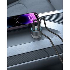 ATC-CA09 Φορτιστής Αυτοκινήτου με 2 Θύρες USB-A & Type-C και LED Οθόνη 42.5W-thumb-1