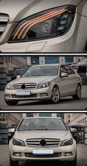ΦΑΝΑΡΙΑ ΕΜΠΡΟΣ LED Headlights Mercedes Benz W204 2007-2010 LED Headlight DRL Signal Porjector-thumb-4