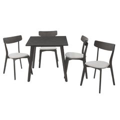 Tραπεζαρία Loyo - Reun Intrahome σετ 5τμχ rustic grey - ύφασμα grey 80x80x75εκ INTRAPA-311111292
