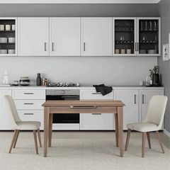 Τραπέζι Keux Intrahome επεκτεινόμενο χρώμα καρυδί 120/150x70x75εκ. intrahome-2280818