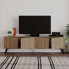 Έπιπλο τηλεόρασης Miro Intrahome χρώμα ανοιχτό καρυδί 180x29,6x50εκ. intrahome-5376485