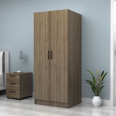 Ντουλάπα ρούχων Ryix Intrahome δίφυλλη χρώμα καρυδί 80x51,8x181εκ. intrahome-3064790