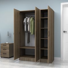 Ντουλάπα ρούχων Ryix Intrahome τρίφυλλη χρώμα καρυδί 120x51,8x181εκ. intrahome-1168468