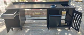 Πόστο Καφέ / Coffee Station Ral Μαύρο Με Back Bar 230x70x90Cm - Καινούργιο.-thumb-1