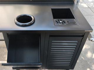 Πόστο Καφέ / Coffee Station Ral Μαύρο Με Back Bar 230x70x90Cm - Καινούργιο.-thumb-2